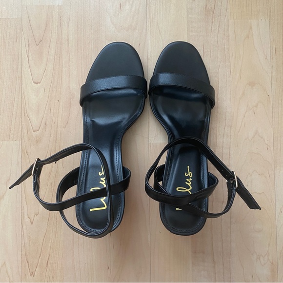 Lulu’s | Saylee Black Ankle Strap High Heel Sandals - Picture 2 of 4